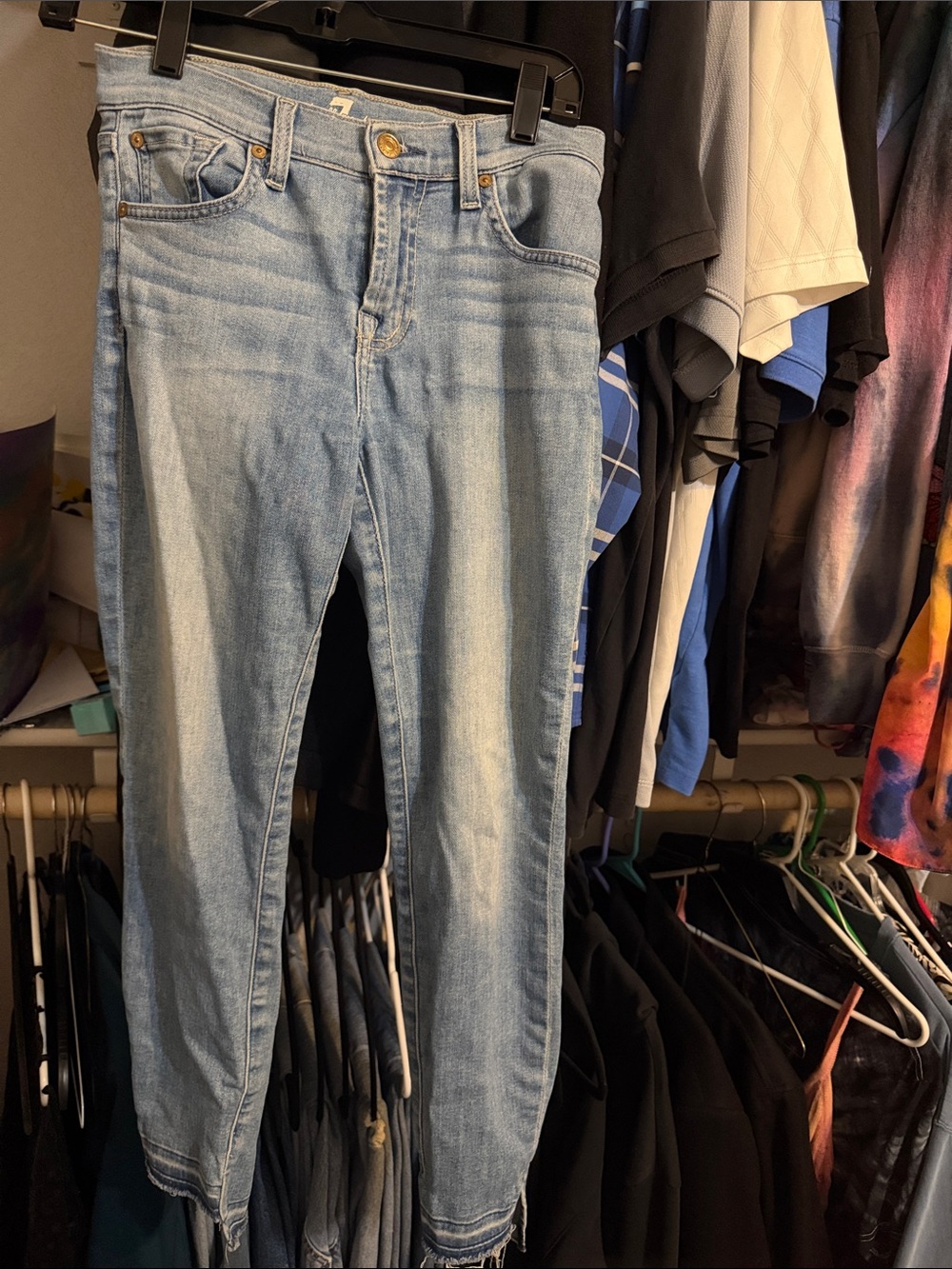 7 for all mankind ankle gwenevere skinny jeans 25